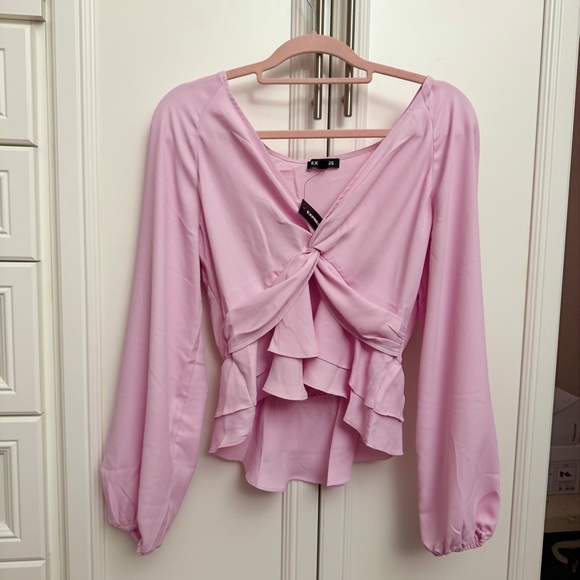 Express Pink Ruffled Blouse - Picture 4 of 4